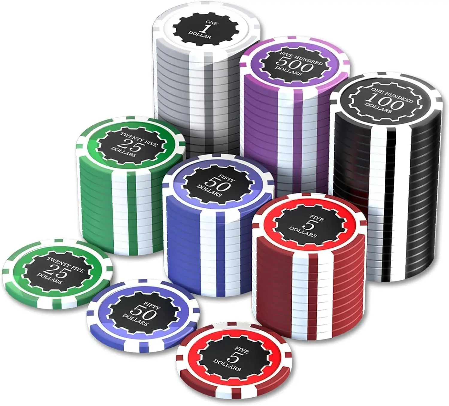 HEITOK 100pcs 11.5g Premium Poker Chips with Denominations, Casino Quality for Texas Hold’em, Perfect for Game Night