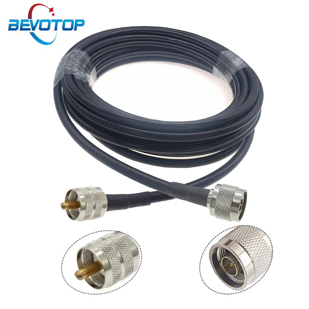 BEVOTOP LMR240 50-4 Cable N Male to UHF Male Plug RF Coaxial Pigtail Jumper 4G 5G LTE Extension Cord RF Adapter Wire 50CM~50M