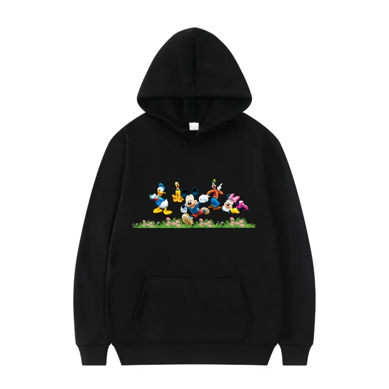 ディズニー ミッキーマウスとドナルドダックの子供用楽しいパーカーとスウェットシャツ、男性と女性向け、ファッショナブルな冬のゆったりとした服