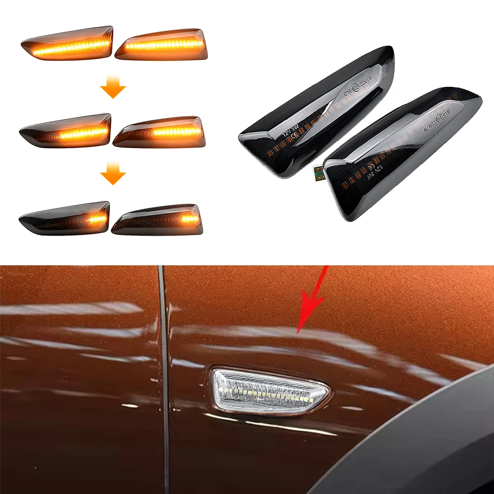2PCS Led Dynamic Side Marker Turn Signal Light Sequential Blinker For Opel Astra J Astra J K Zafira C Insignia B Grandland X