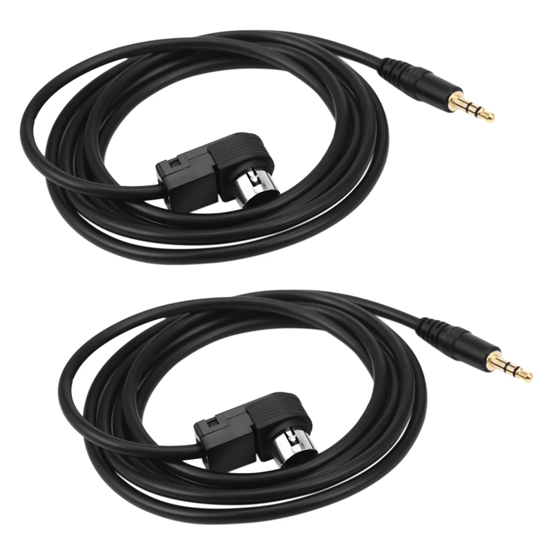 

2X Car 3.5Mm Stereo Mini Jack For ALPINE/JVC Ai-NET 4FT 100Cm Aux Car Audio Cable Fit For Adapter For Phone