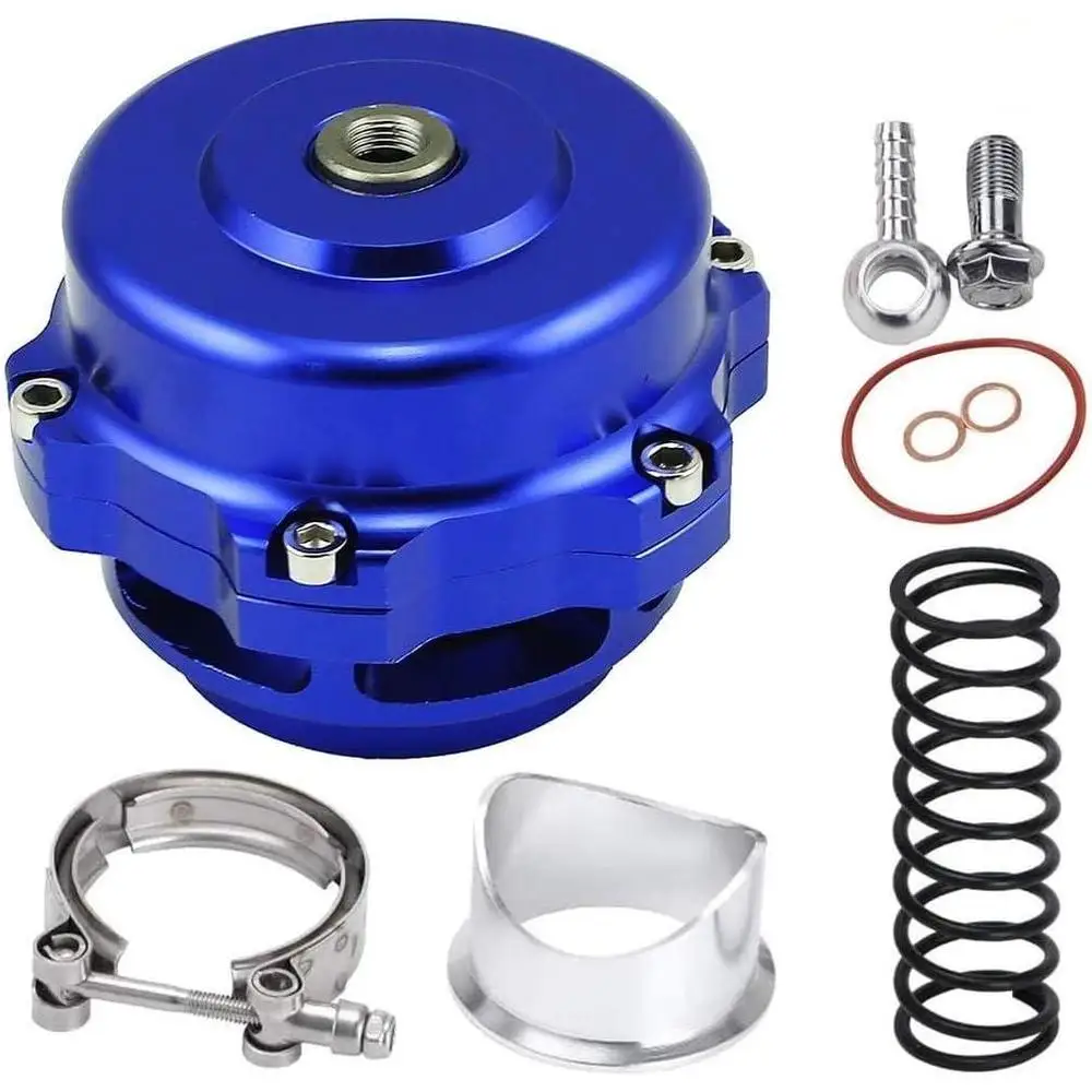 1 conjunto de válvula de escape turboalimentada tipo v, 50mm, para todos os veículos turboalimentados e sobrealimentados, 1800hp, boleto de alumínio usinado cnc