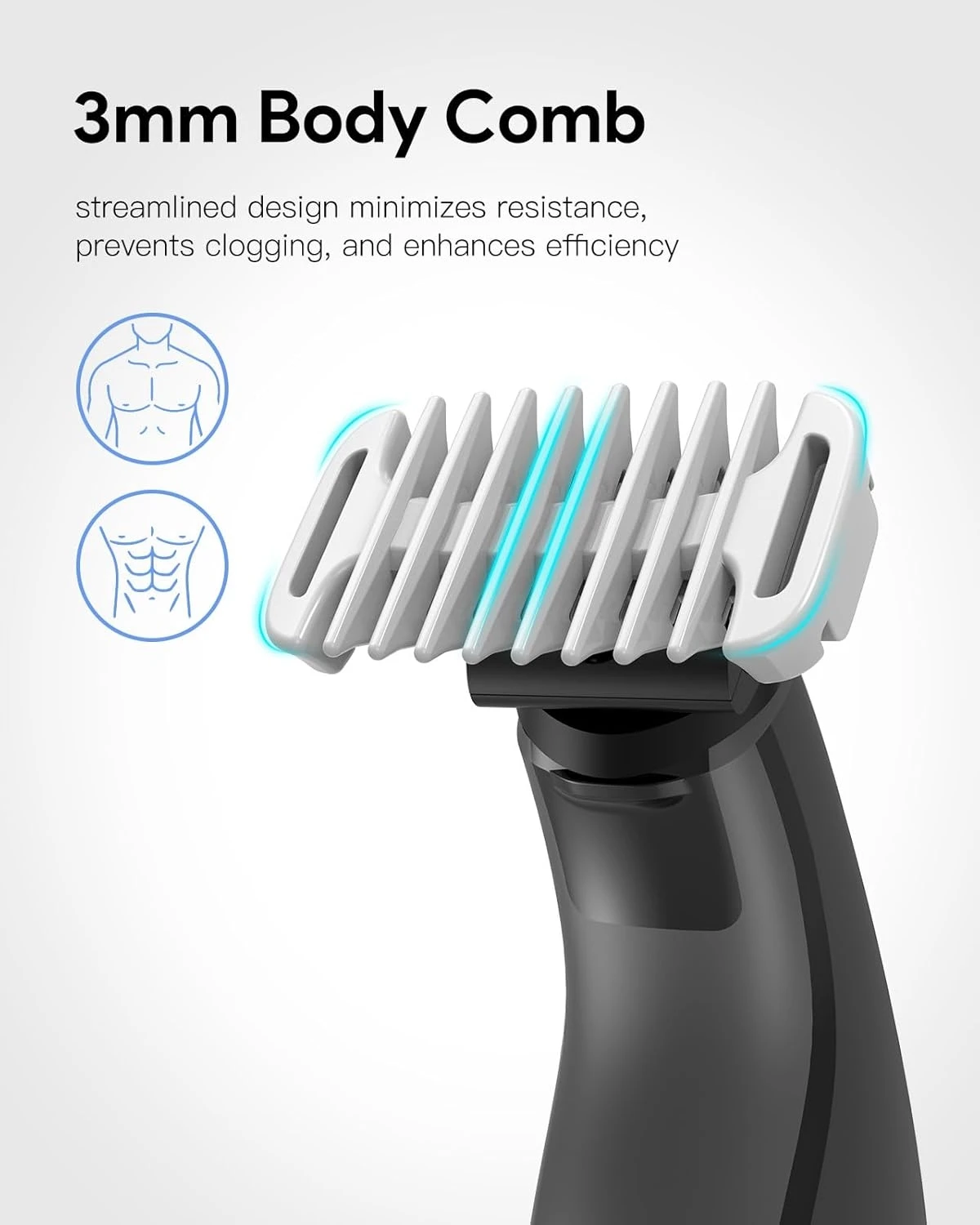 Peine corporal de 3 mm y protector de piel íntima compatible con accesorio de afeitadora eléctrica Oneblade QP2520/QP2620/QP2724/QP2824