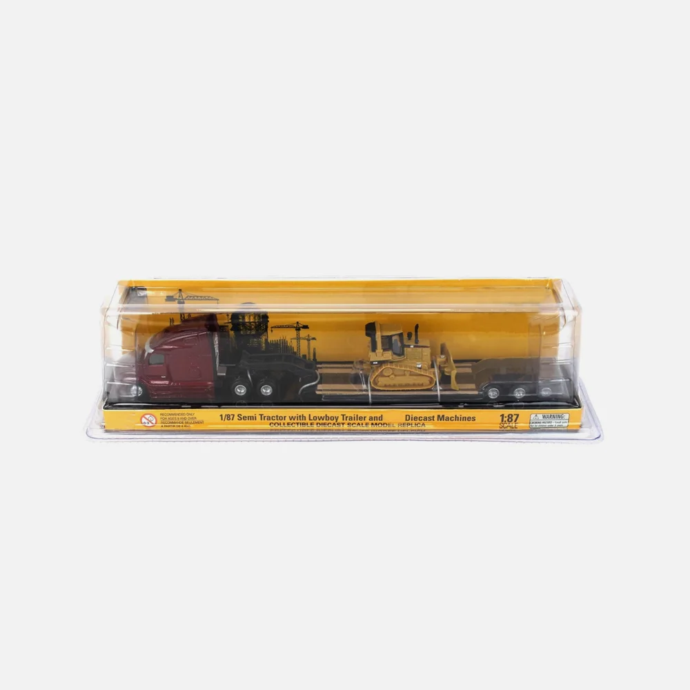1:87 579 Tandem Tractor & Lowboy Trailer D5M Dozer Engineering Vehicle Collectible Gift Static Model Diecast Masters DM84419