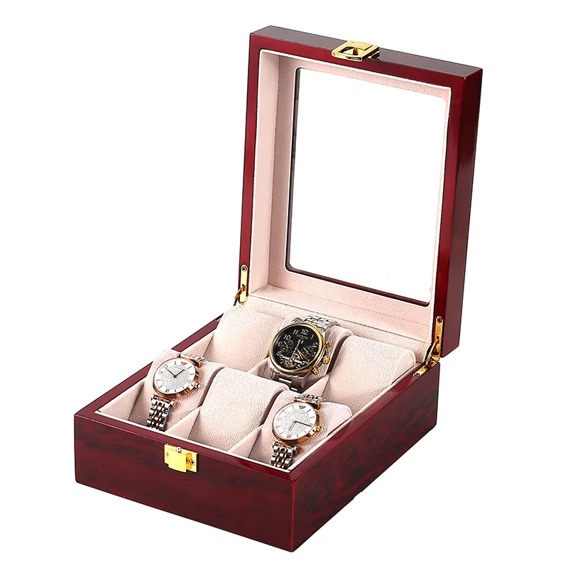 Jewelry Storage Box Watch Organizer Glasses Box Piano Paint, Mahogany Watch Box Glass Skylight Display  Most Luxurious Gift