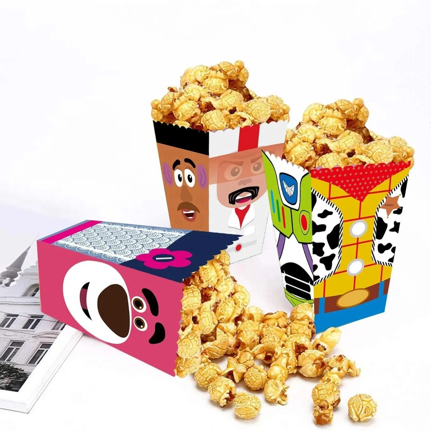 لعبة قصة الطرف الديكور راية صناديق الفشار سحابة وبقرة طباعة مثلث راية العلم صناديق الفشار غاسل حفلة عيد ميلاد #2