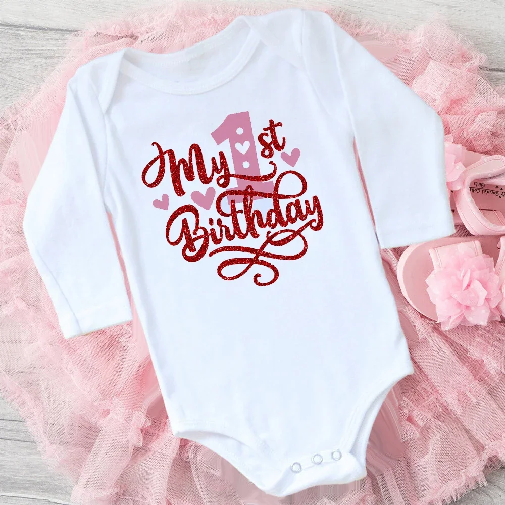 Il mio 1 ° compleanno tuta neonato vestiti per neonati tute per bambini ragazzi ragazze festa di compleanno abiti a maniche lunghe pagliaccetto regalo