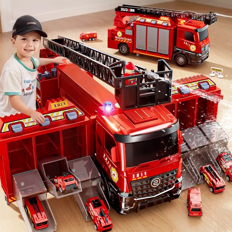 

Multifunctional fire truck children's toy boy birthday gift large deformation ladder police car 3 to 6 years old