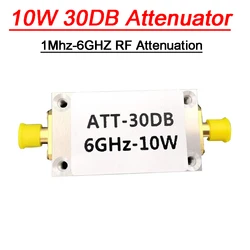 10W 30DB Fixed Attenuator 1MHZ-6GHZ RF Attenuator FOR RF Power Meter Spectrum Analyzer Ham Radio Amplifier