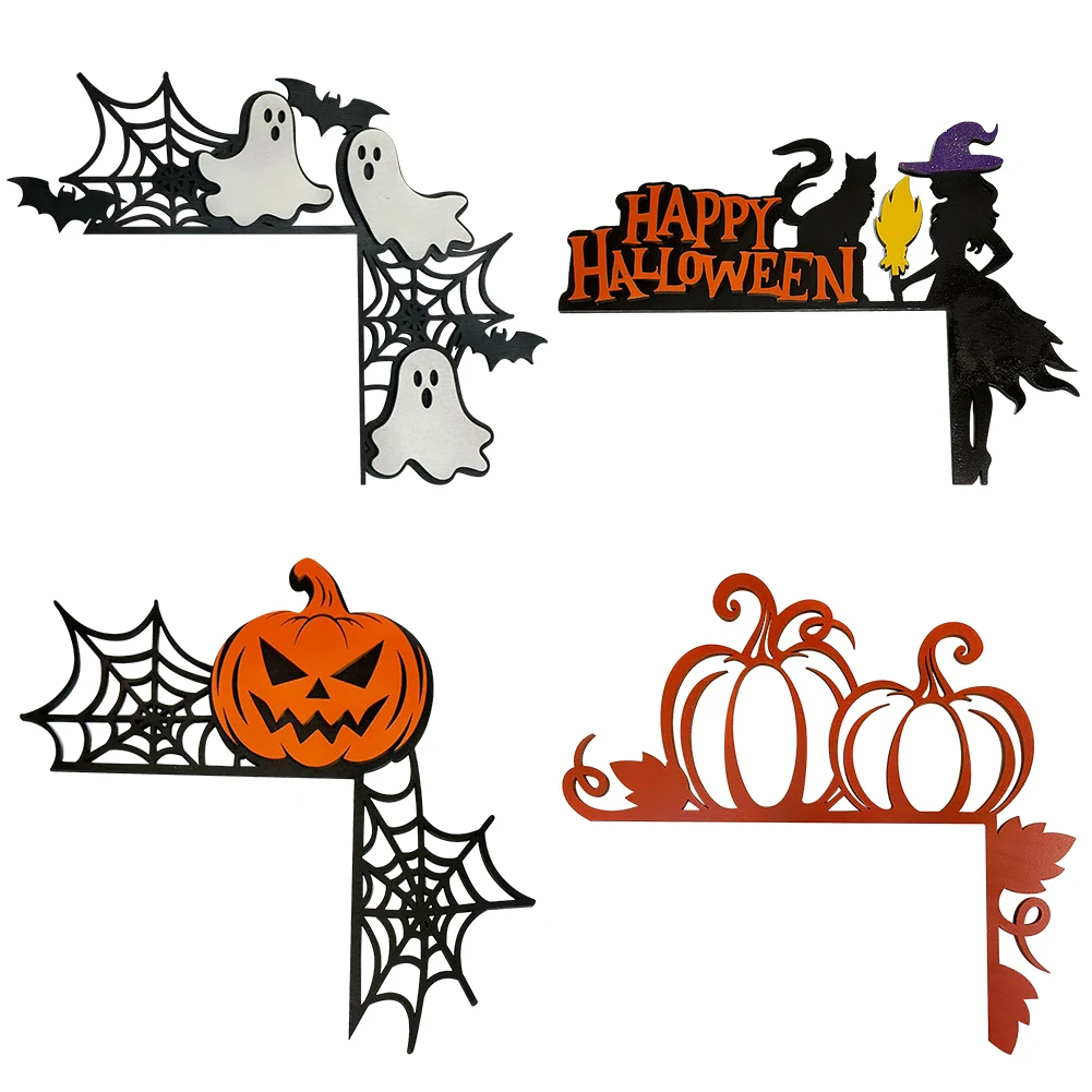 

Halloween Door Corner Sign Ornament Creative Window Corner Decor Festival Theme Wooden Festival Decoration Crafts