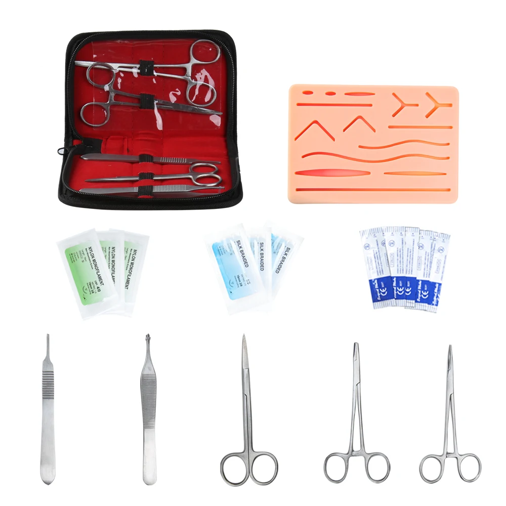 

new 17Pcs/Set Silicone Suture Training Pad Kit Skin Suture Trainer Practice Model Set For Student Teaching Practice Suture Skill