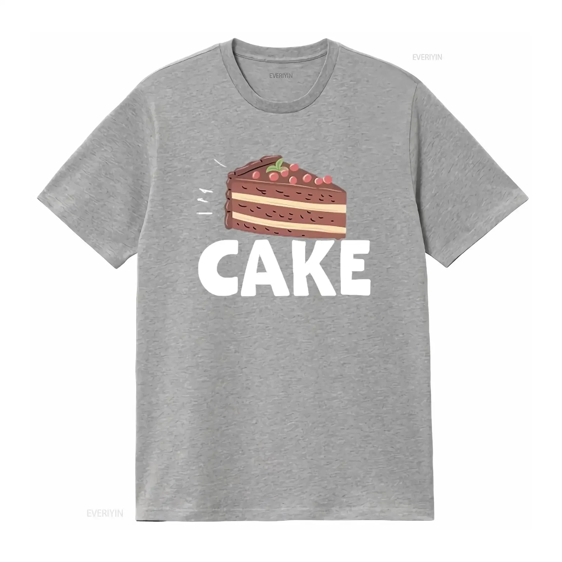 هنا من أجل فقط تي شيرت نسائي لمحبي الكيك مريح وعصري مع تصميم طباعة فريد من نوعه مغسول #4