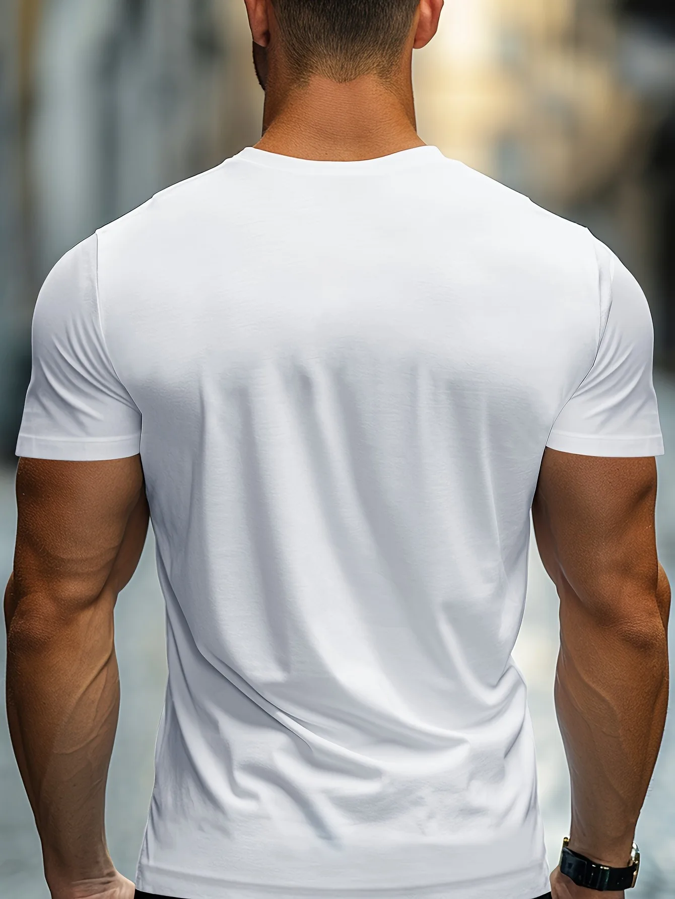Men’s Casual Sport Streetwear Y2K Japanese Kanagawa Surfing Waves, with Koi Fish Element Pattern Print, Trendy Short-Sleeve T-Shirt.