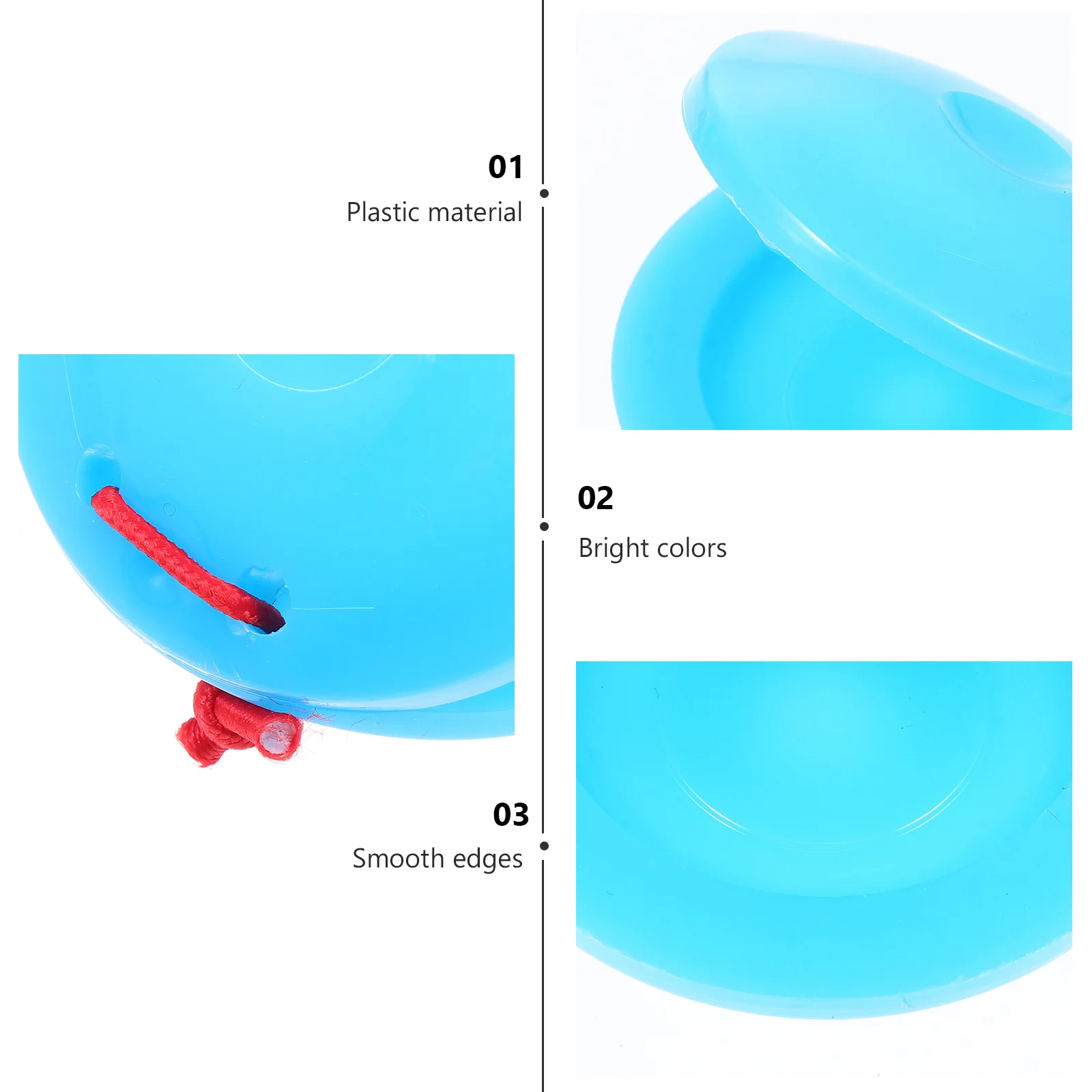 

24Pcs Bright Colored Percussion Board Smooth Edges Durable Plastic Early Education Musical Instruments for 's Music