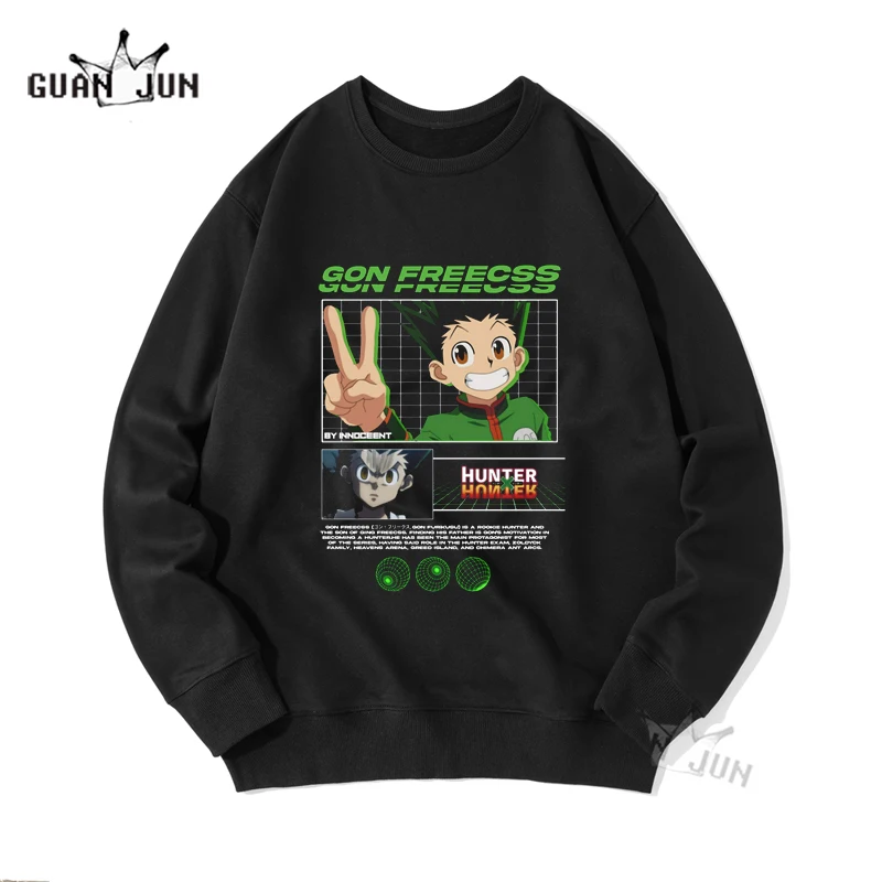 Hunter X Hunter Hoodie Winter Sweatshirts Kurapika GON FREECSS Manga Hoodies Letter Pullovers Crewneck Sweatshirt Men Clothes