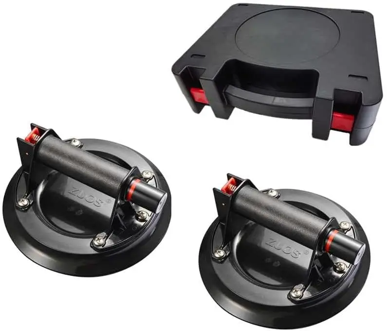 

8" Heavy Duty Suction Cups for Glass, Tiles, Windshield - 2 Pack with 560lbs Capacity and Carrying Case