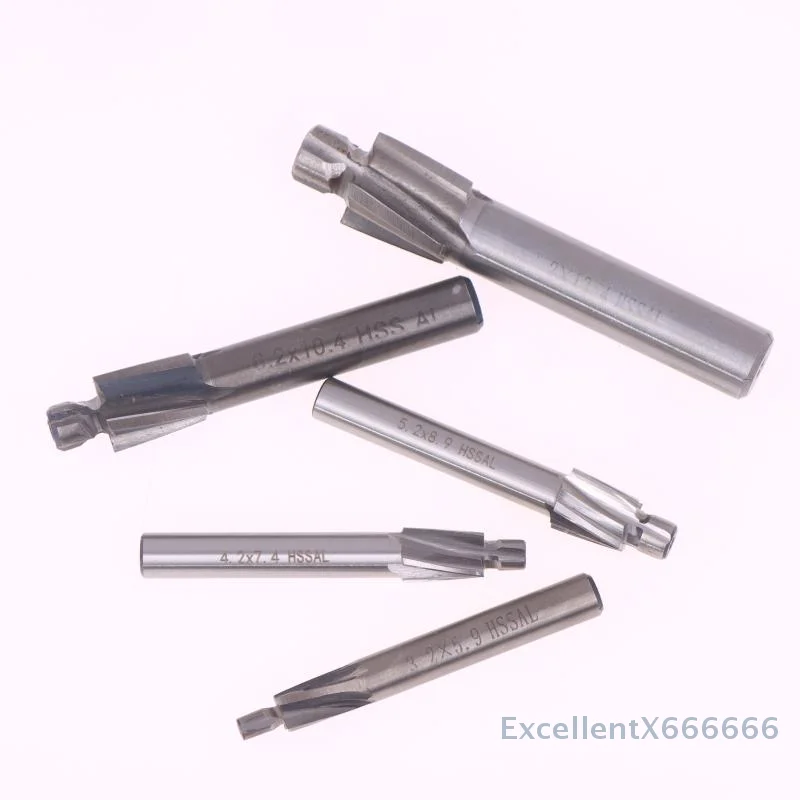 

End Mill Counterbore M3-M8, Flat Drill Bit, HSS, Effective Countersink Milling Cutter