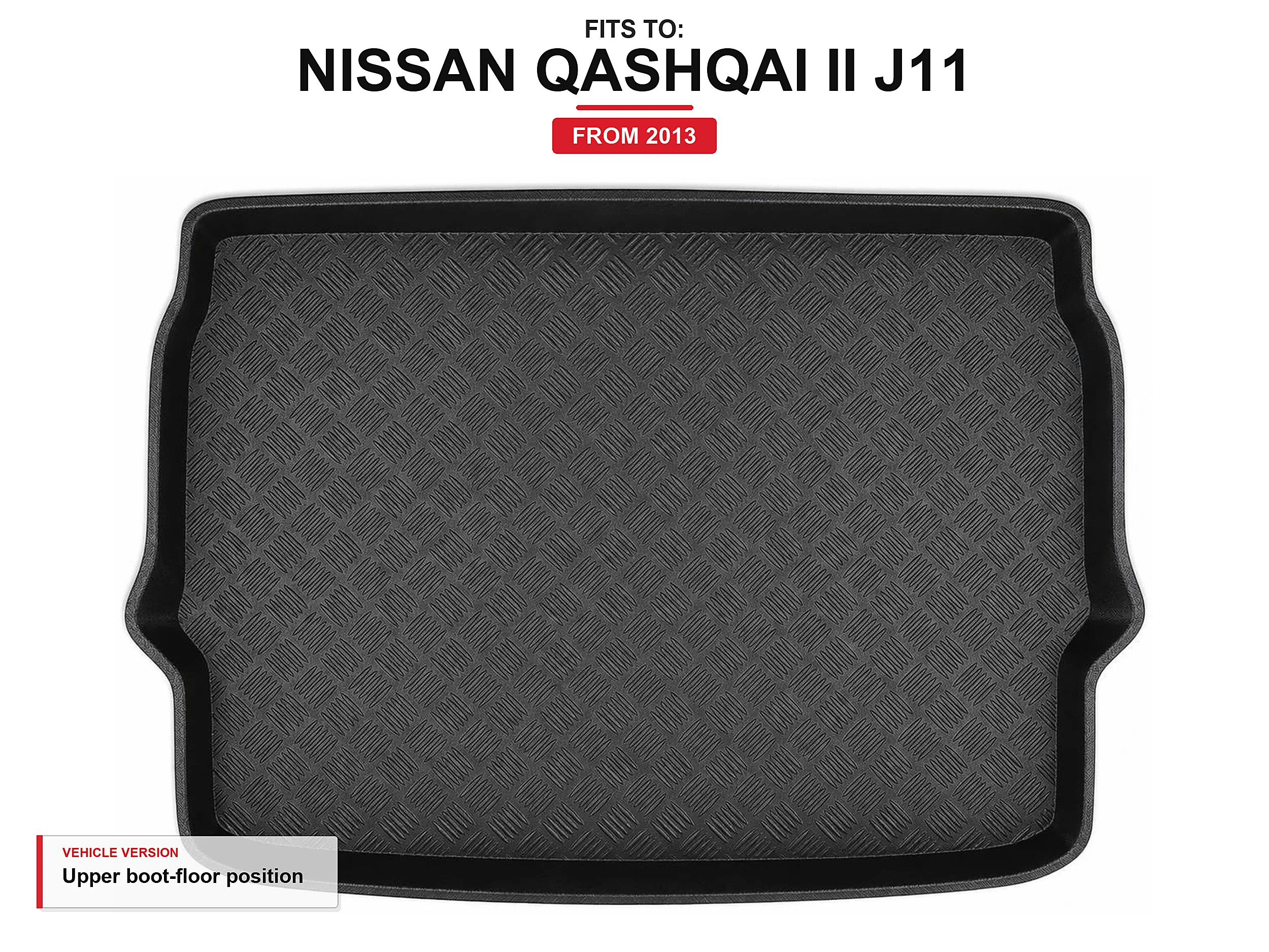 Kofferbakmat met rand voor: Nissan Qashqai Ii J11 2013-