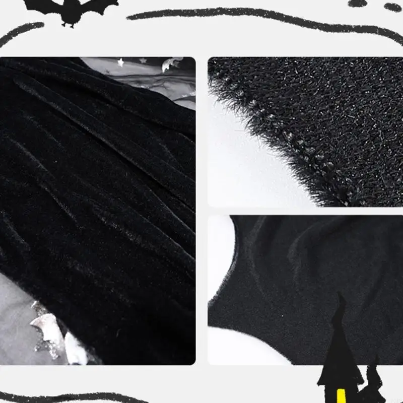 Trang phục dơi cho trẻ Bat Wing Dress Bat Ears Band Halloween Vampires Cosplay Trang phục để mặc trang phục Party RoMplay