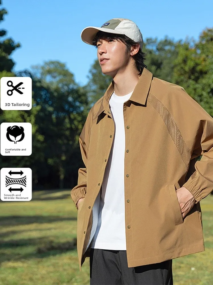 

Casual Long Sve Collared Jaet for Young Men Spring Autumn New Sle American Brand Versatile Leisure Top Coat Windproof ...