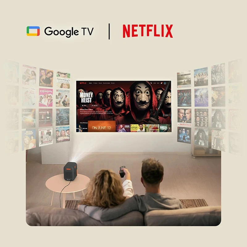 Formovie Xming Episode One Mini projektor 1080 FHD Domowy przenośny projektor globalny Google TV Netflix Cinema Inteligentny projektor zewnętrzny