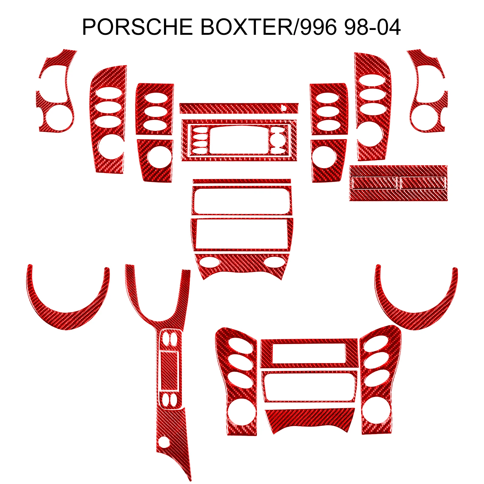 

Car Accessories Interior Carbon Fiber Below The Radio Cup Holder Wait Stickers Decorative For Porsche Boxter/996 1998-2004