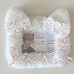 Kpop Card Sleeve Poker Storage Decor Plush Cat Ears Cute Photocard Top Loader School Stationery Photo Card Holder