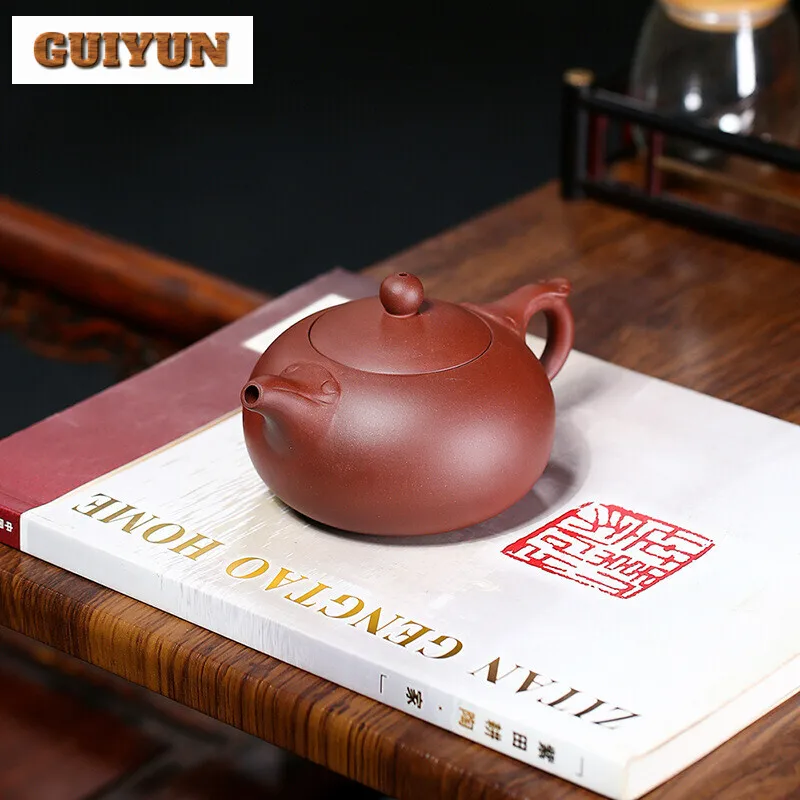 270ml Authentic Yixing Purple Clay Teapot Handmade Ruyi Xishi Tea Pot Raw Ore Purple Mud Kettle Tea Infuser Chinese Zisha Teaset