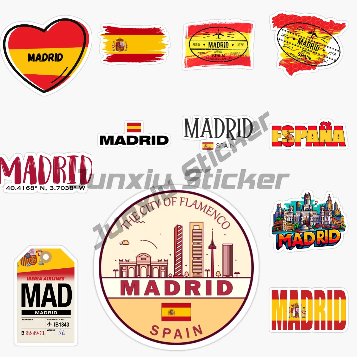 

MADRID Spanish City Tourist Car Stickers Vinyl Self Adhesive Stickers
