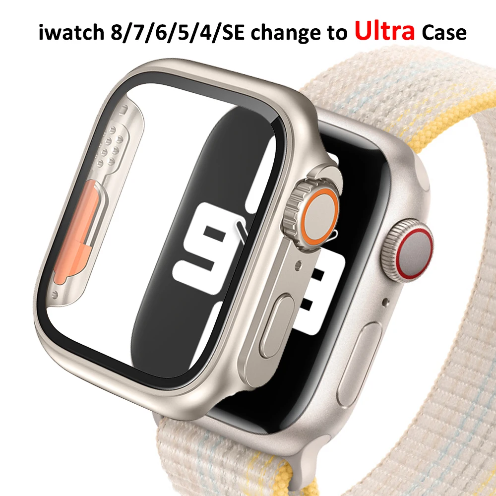 

Чехол Facelift design Ultra для iwatch 8 7 6 5 4 45 мм 44 мм 41 мм 40 мм Smartwatch, рамка из закаленного стекла Apple Watch Ultra 49 мм