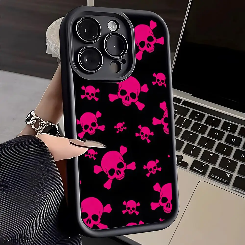 Love Black And Cute Emo Phone Case For IPhone 16 Pro Max 17 15 Pro 14 Plus 13 12 11 XR XS Max X Soft TPU Back Cover - view 5