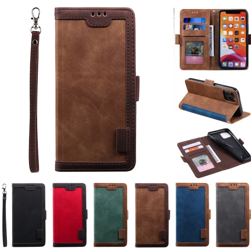 

Business Wrist Strap Wallet Case ForSamsung Galaxy A71 A51 A41 A31 A21 A21s A11 A01 Leather Lanyard Multi 3 Card Pocket Cover