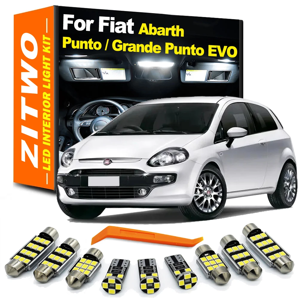 ZITWO LED Interior Dome Map Reading Light Bulb Kit For Fiat Abarth Punto Grande EVO 1993- 2013 2014 2015 2016 2017 Accessories