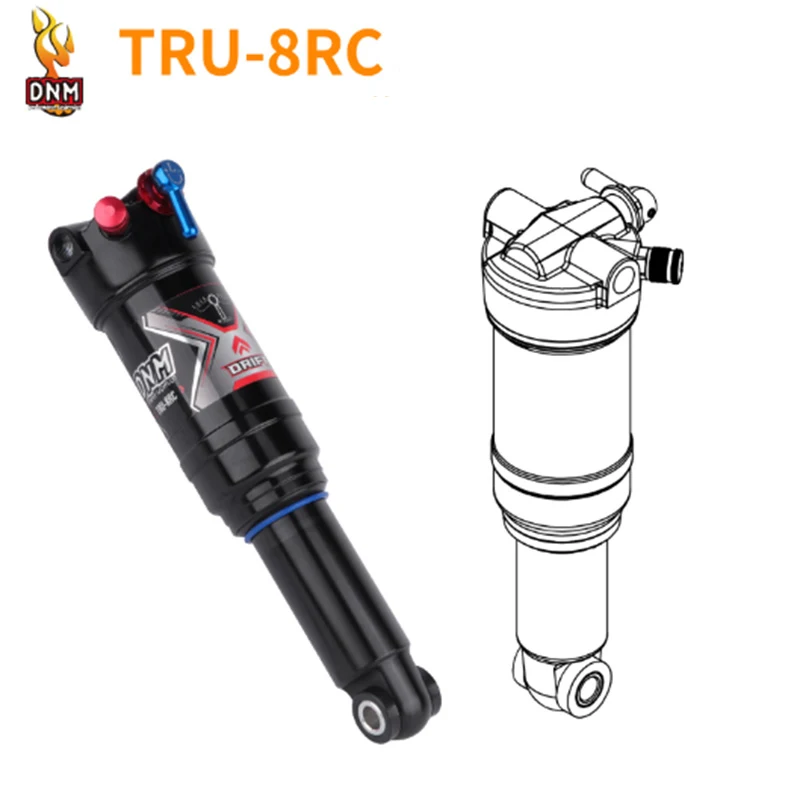 

Bicycle Trunnion Shock DNM TRU-8RC Shock Absorber Suspension Pneumatic Rear Guts Three Stage Lockout Damping Adjustment