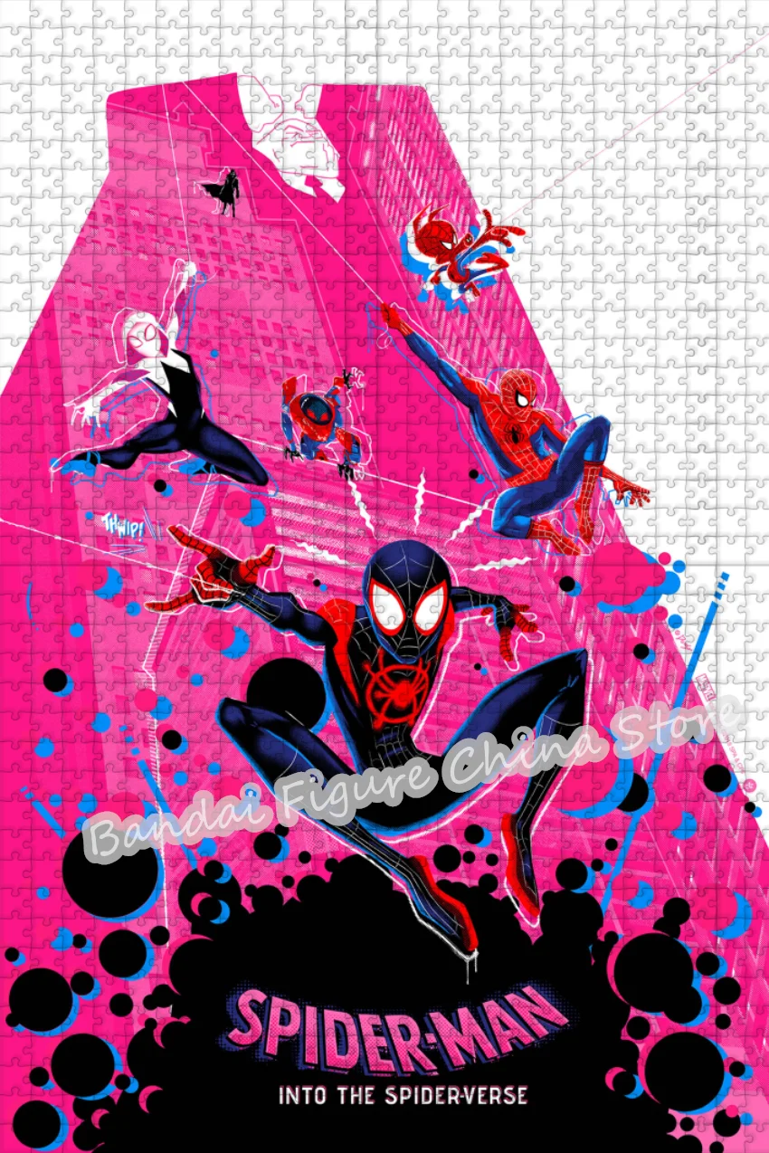 Homem-aranha: nos filmes do verso-aranha quebra-cabeça super-herói da disney 108/200/300/500/1000 peças quebra-cabeças brinquedos de descomprimir