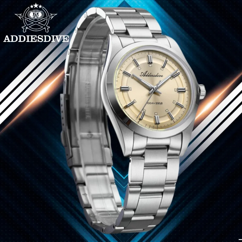 

ADDIESDIVE Hot Sale Men Watch VH31 BGW9 Super Luminous10Bar Waterproof 316L Stainless Steel Bubble Mirror Glass 36mm Quartz Wat