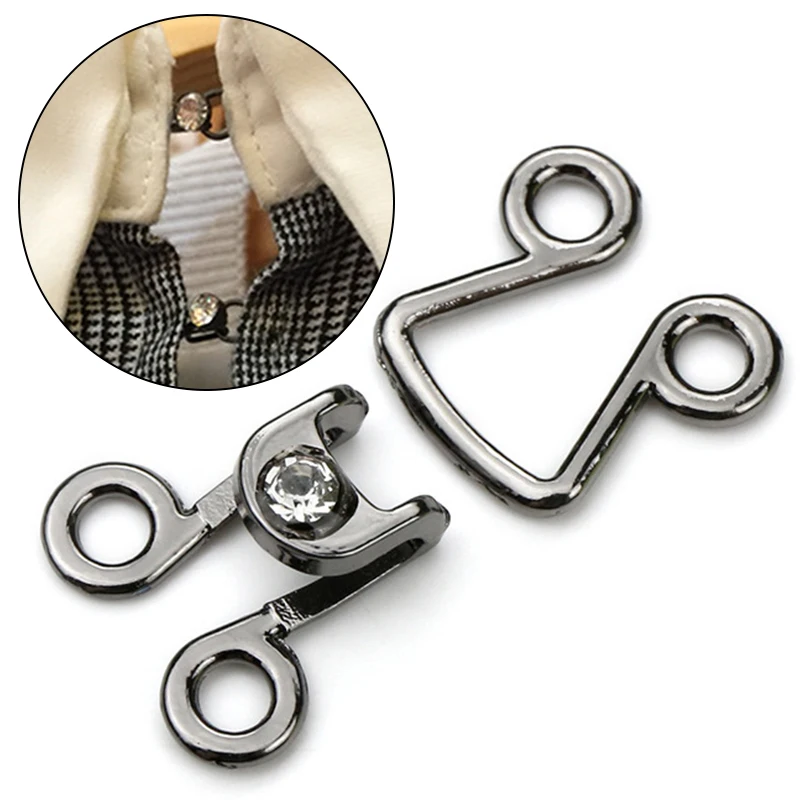 Metal Hidden Buttons Hooks Mini Collar Bra Underwear Invisible Hook  Sweater Buckle Button DIY Garment Bag Sewing Accessories