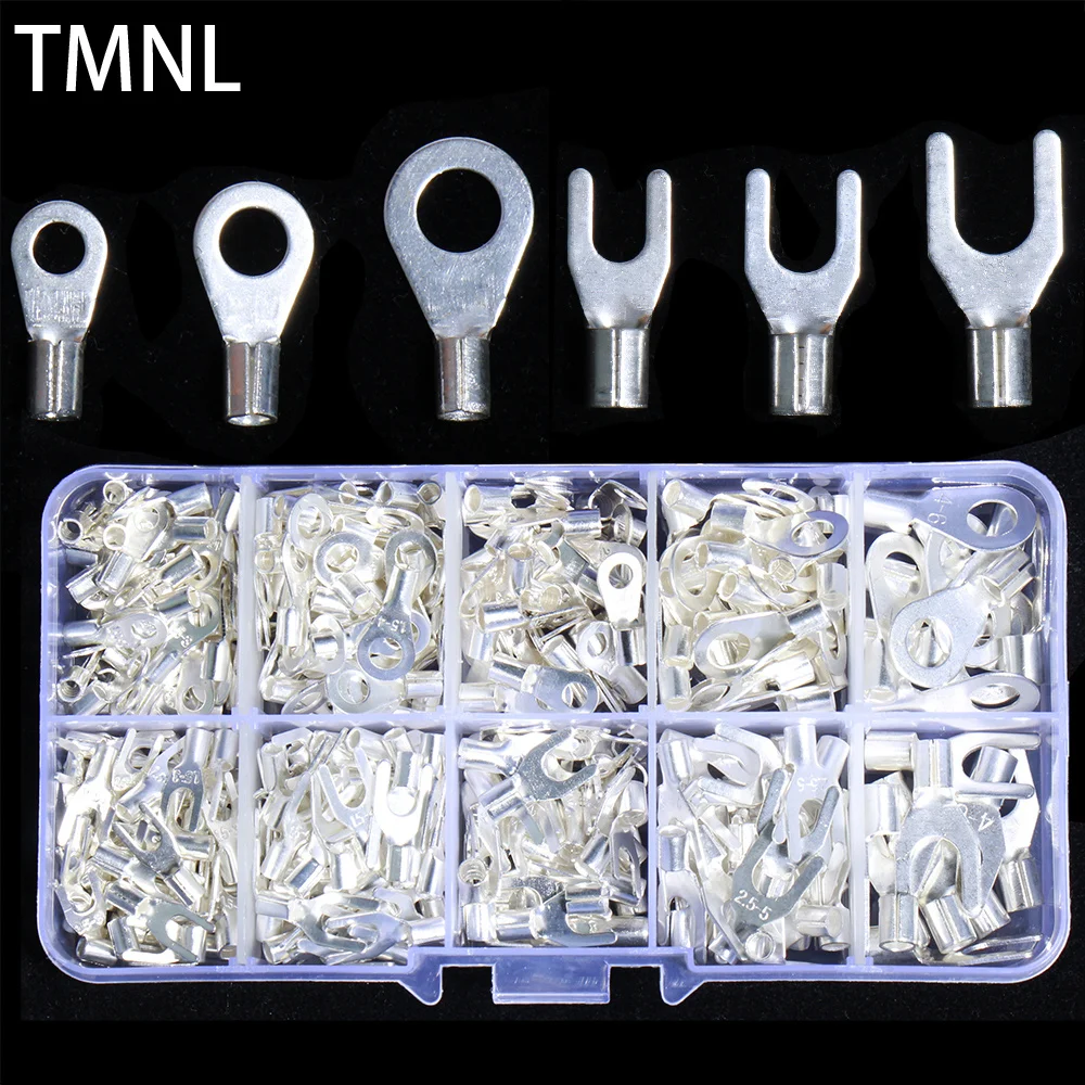 

320pcs Boxed Connector Cold Pressed Crimp Copper Nose Wiring Set UT/OT Wire Cable Press Insulated Ring Fork U-Type Terminal