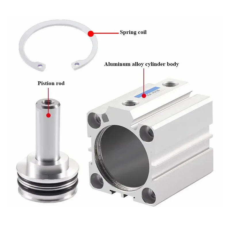 Luft Zylinder SDA Serie Pneumatisch Kompakt 16 20 25 32 40 50 63mm Bohrung Bis 5 10 15 20 25 30 35 40 45 50mm Hub