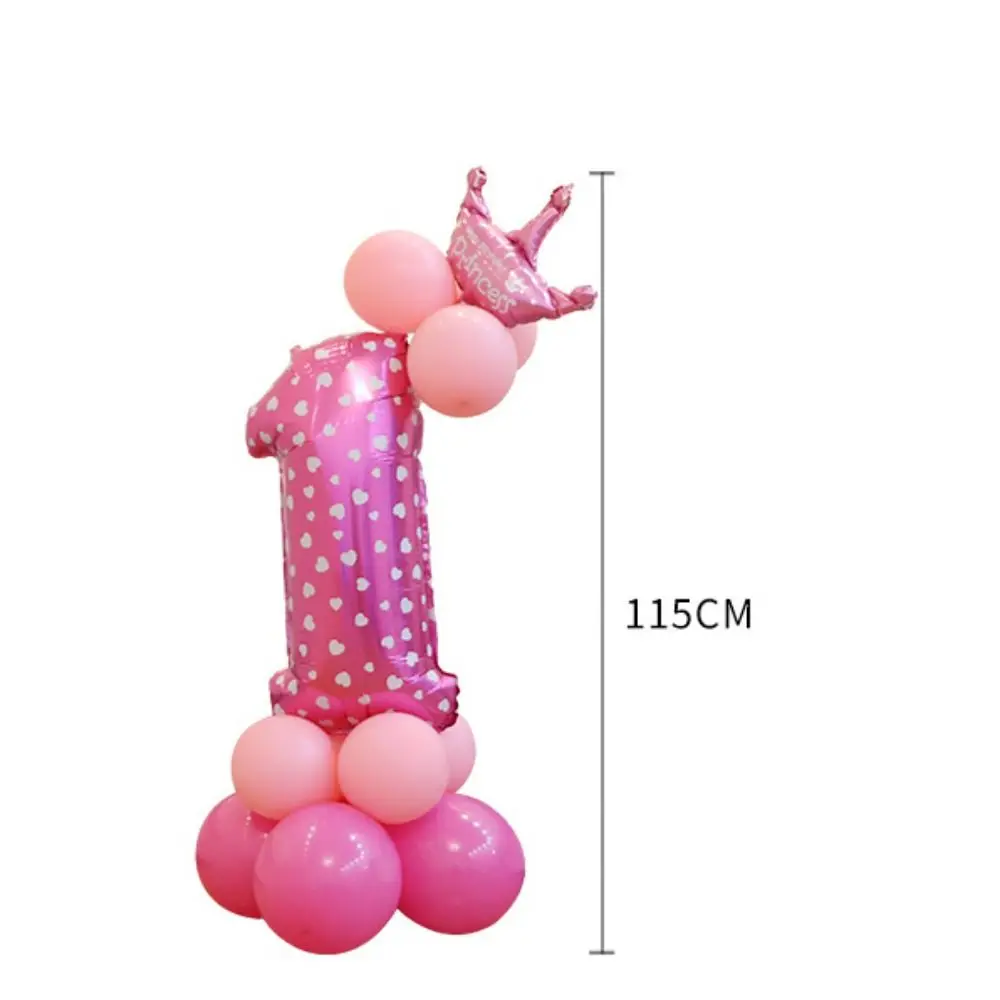32in 생일 파티 번호 풍선 스타 인쇄 만화 0-9 호일 풍선 알루미늄 필름 블루 핑크 번호 동물원 테마 장식