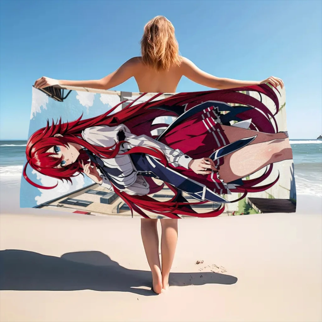 

Пляжное полотенце из микрофибры Demon High School DxD Liyas с принтом Быстросохнущее пляжное одеяло без песка Мягкое удобное полотенце для кемпинга и бассейна