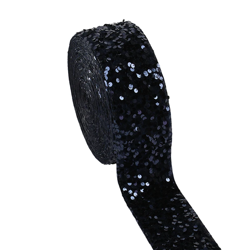 

Navy Sequin Ribbon 3inch 75mm 20yards Ribbon for Hairbows Craft Materials DIY Accessorics