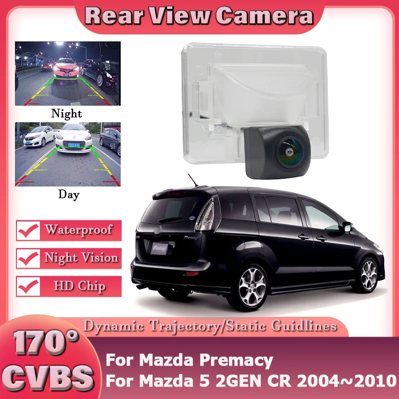 170° Fish Eye Rear View Camera For Mazda Premacy For Mazda 5 2GEN CR 2004~2010 HD Night Vision Reversing Backup Parking Camera