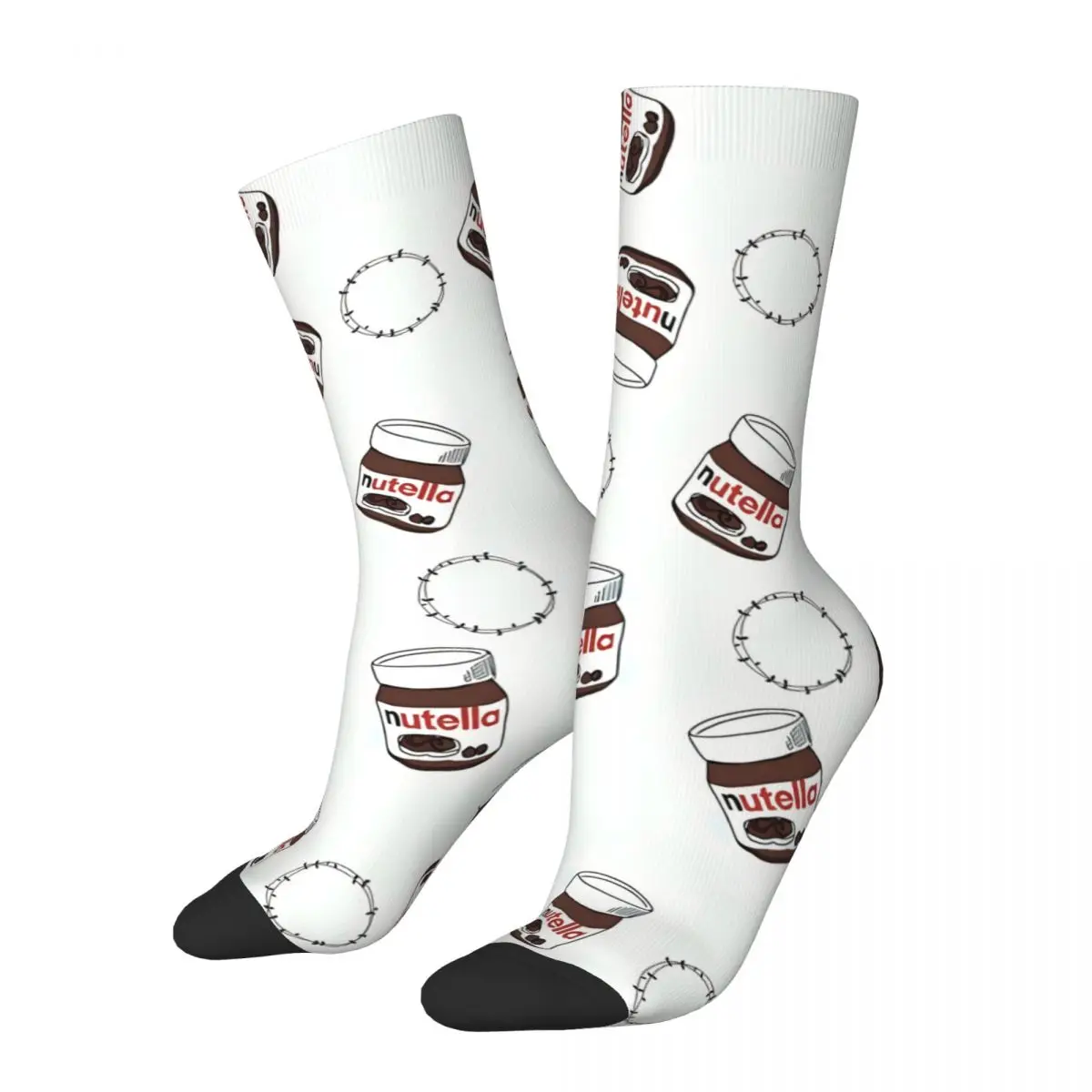 

Носки шоколадно-кремовые мужские с принтом из полиэстера