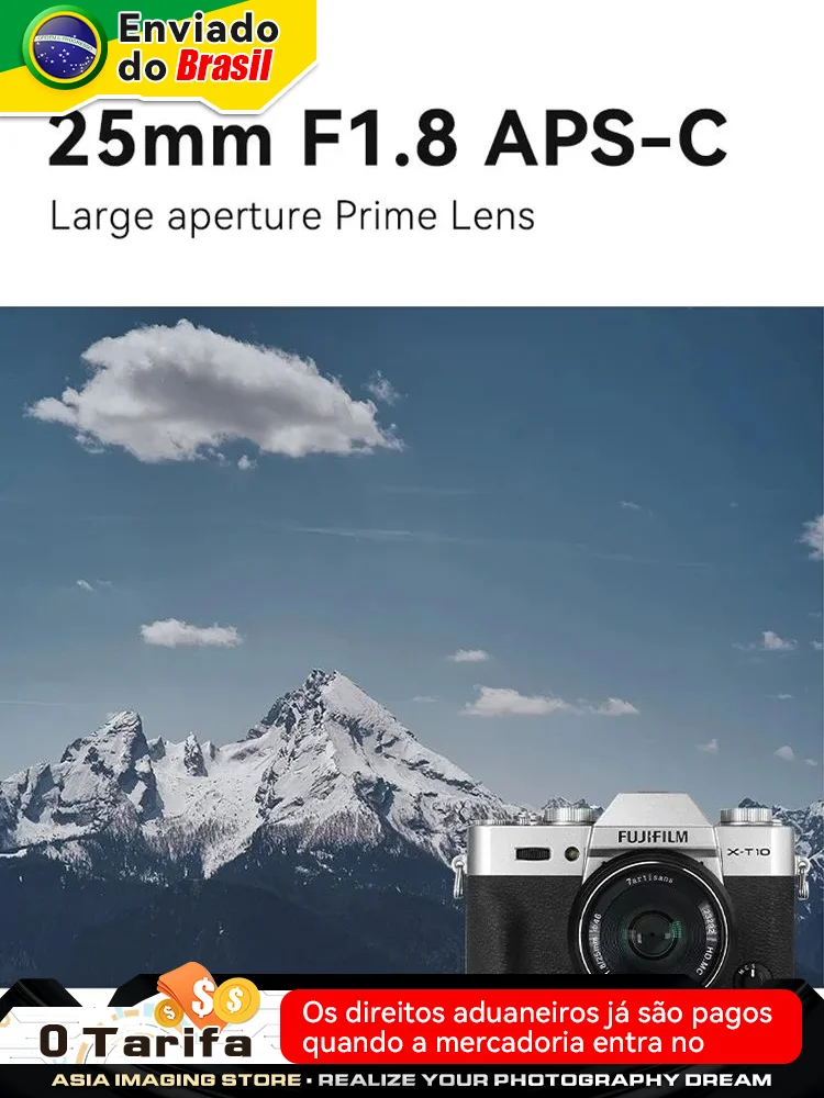 【 Do Brasil 】 7Artisans 25mm F1.8 Mirrorless Camera Wide Angle Lens for Sony Canon EF-M Fujifilm XF Nikon M4/3 7 Artisans 25 1.8