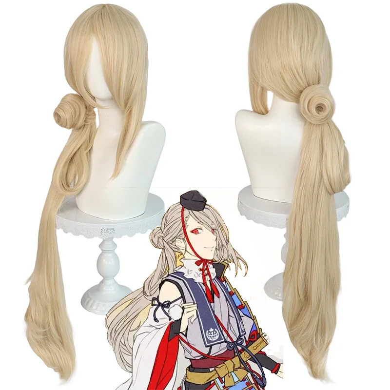 Anime Touken Ranbu Online Cosplay Imanotsurugi Halloween Feest Vrouw Mannen Cosplay Kostuums Gouden Haar Pruik Blonde Vrouw Lange Pruik