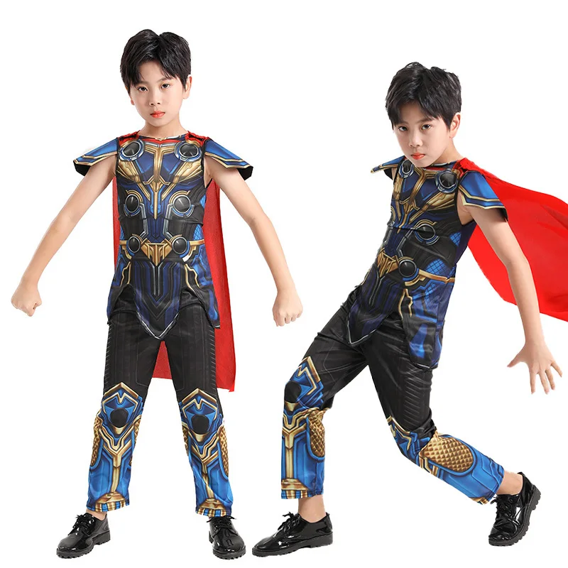 ซูเปอร์ฮีโร่ Thor Children SOL cos เสื้อผ้าเด็กชายการแสดงบทบาทเครื่องแต่งกายวันฮาโลวีน