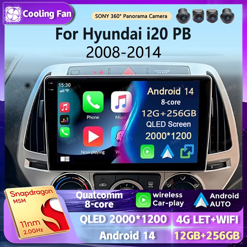 

Android 14 для Hyundai i20 PB 2008-2014 2K QLED Android Автомобильный радиоприемник Мультимедийный видеоплеер GPS Стерео CarPlay 4G Навигация DSP