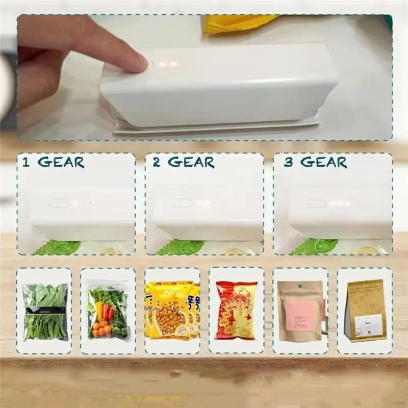 Happy New- Portable Electric Vacuum Sealer Compact, Rechargeable Efficient Forhome Andoutdoor Use