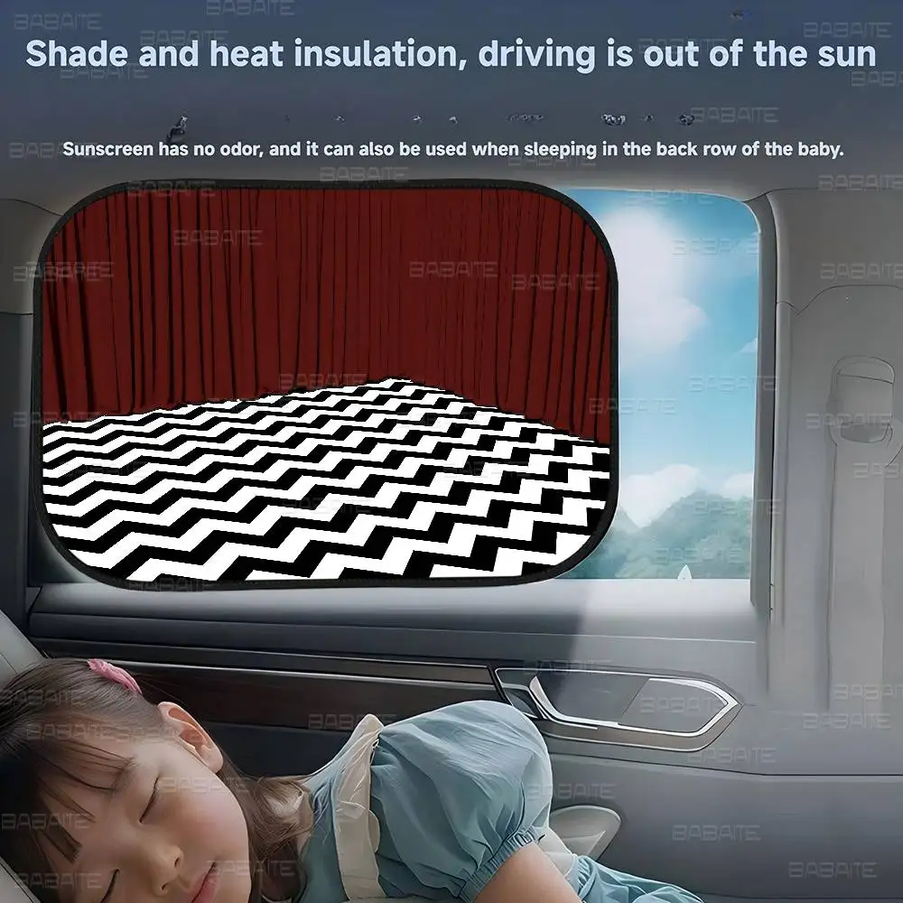 T-Twin P-Peaks فيلم مظلة السيارات الصيف نافذة السيارة غطاء الفيلم ظلة واقية من الشمس الطفل الجانب نافذة ظلة الستار Sunblock #6